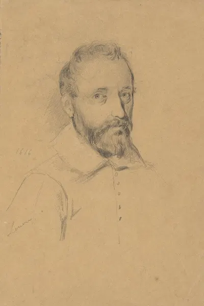 Portrait of an unidentified man, sketch for Signing of the Compact in the Cabin of the Mayflower by Эдвин Уайт — digital…