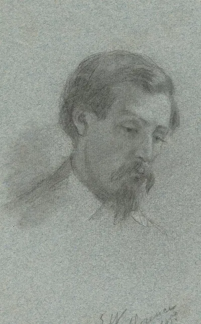 Portrait of an unidentified man, sketch for Signing of the Compact in the Cabin of the Mayflower by Эдвин Уайт — digital…