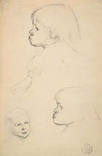 Studies of a Child by Клод Эмиль Шюффенекер — digital art print download