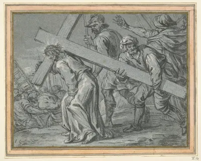 Christ Carrying the Cross by Эразм Квеллинас младший — digital art print download