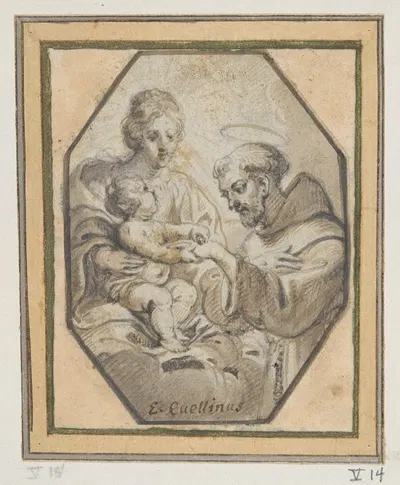 Madonna and St. Francis by Эразм Квеллинас младший — digital art print download