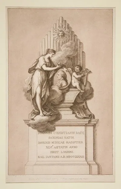Memorial to Johann Christian Bach by Франческо Бартолоззи, 1791 — digital art print download