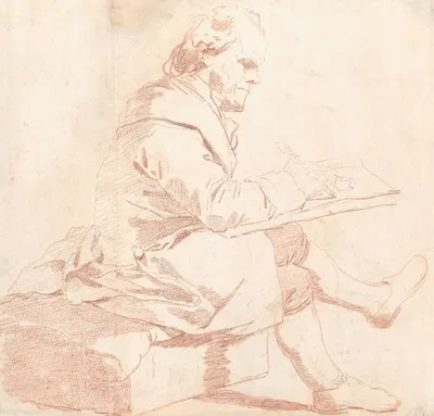 An Artist Sketching by Франсуа-Анри Винсент — digital art print download
