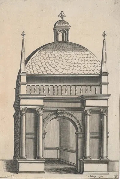 Architectural Design for an Arch and Dome by G. Autguers — digital art print download
