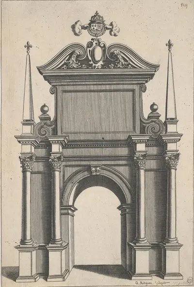 Architectural Design for an Arch with Corinthian Columns by G. Autguers — digital art print download