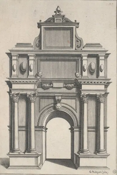 Design for an Arch with Corinthian Columns by G. Autguers — digital art print download