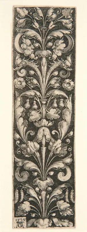 Ornamental Foliage with Two Masks and Two Dolphins by Генрих Альдегревер, 1530 — digital art print download
