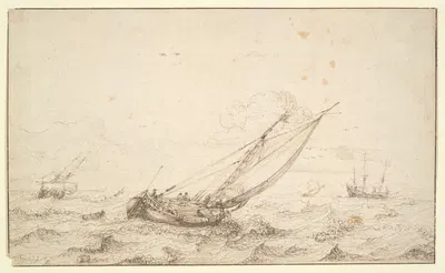 Sailing Boats in a Storm by Хендрик Корнелис Врум — digital art print download