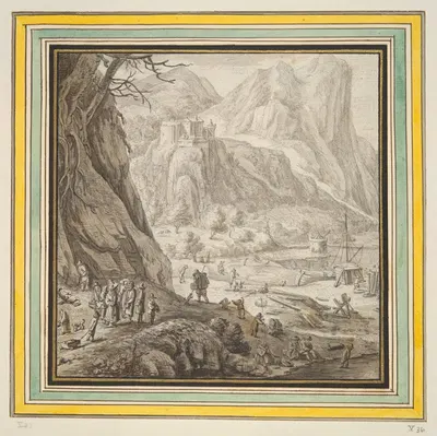 Valley Bordered by High Mountains by Херман Сафлевен — digital art print download