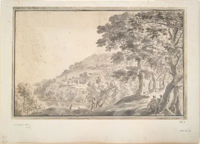 Landscape with Figures by Герман ван Свейнвелт — digital art print download