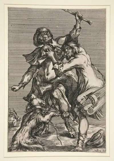 The Beggar and the Street Musician (or Two Tramps Fighting) by Jacques Bellange — digital art print download