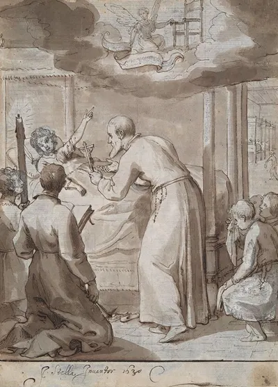 St. Philip visiting a hospital by Жак Стелла, 1630 — digital art print download