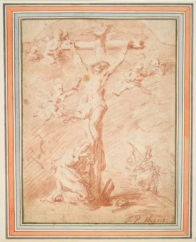 Christ on the Cross with St. Magdalene by Jan Pieter Ykens — digital art print download
