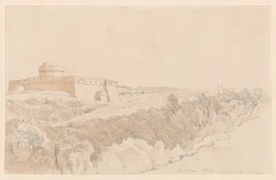 Pope’s Palace Taken from Northeast of Curitá Castellana by Lewis Vulliamy — digital art print download