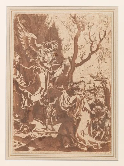 Joachim and the angel by Cigoli (Ludovico Cardi) — digital art print download