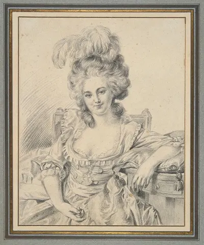 Portrait of A Lady, preparatory study for a painting by Луи Роллан Тринкес, 1780 — digital art print download