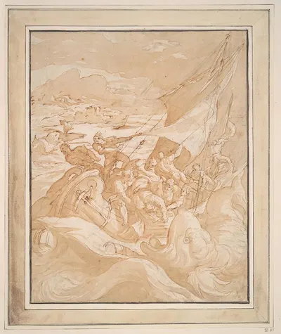 Jonah Thrown Overboard by Мартен де Вос — digital art print download