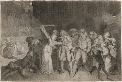 Elizabeth Cazotte Rescues Her Father from the Death Sentence at the Prison of l’Abbaye, 2-3 September 1792 by Pierre…