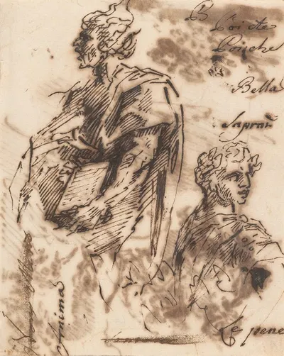 Drawings of Classical Figures by Сальватор Роза — digital art print download