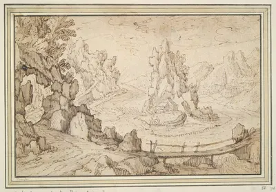 Rocky Landscape with Bridge by Тобиас Верхаект — digital art print download