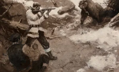 Bear Hunters by Benton Henderson Clark, 1924 — digital art print download