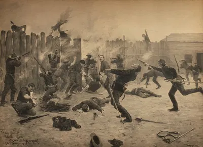 Defending the Stockade by Шарль Шрейфогель, 1900 — digital art print download