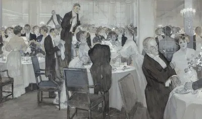 Restaurant Scene by Frank Craig, 1903 — digital art print download