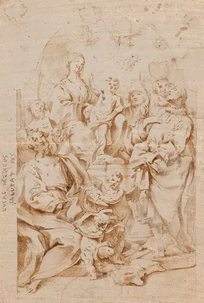 Religious Scene by Girolamo Bonini — digital art print download