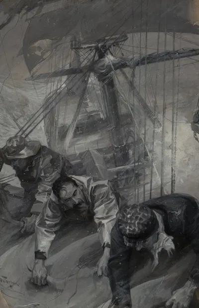 In the Roaring Forties by Henry Reuterdahl, 1900 — digital art print download