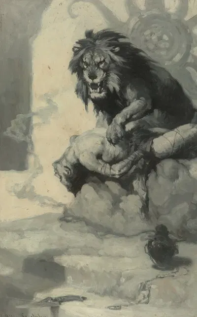 Tarzan and the Golden Lion by Джеймс Аллен Сент-Джон, 1922 — digital art print download