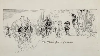The Blackest Spot in Christendom by Joseph Clement Coll, 1906 — digital art print download