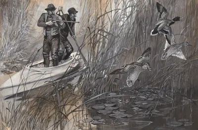 Duck Hunting by Lynn Bogue Hunt, 1904 — digital art print download