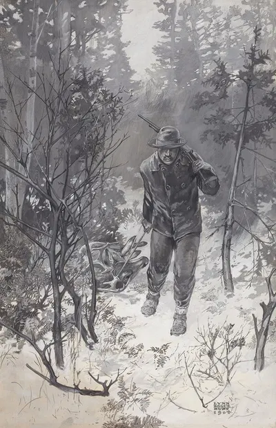 Deer Shooting in the North Woods by Lynn Bogue Hunt, 1904 — digital art print download