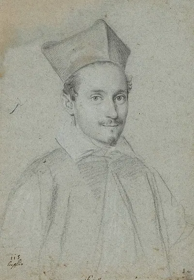 Portrait of Cardinal Niccolo Monaldesco by Ottavio Leoni, 1618 — digital art print download