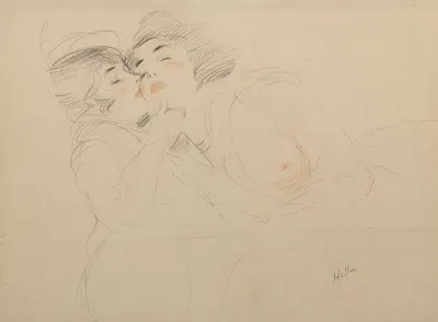 Two women by Поль Сезар Элью — digital art print download