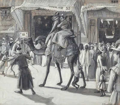 The Johnson Family in Cairo Street by Peter Newell, 1893 — digital art print download
