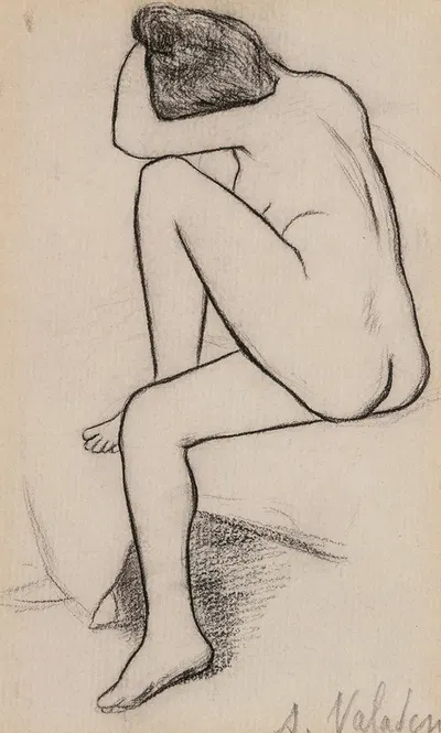 Femme nue, assise by Сюзанна Валадон — digital art print download