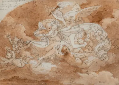 Latona with Apollo and Diana being transported on the orders of Jupiter to the island by Tommaso Minardi — digital art…