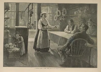 A Sicilian café in New York by William Allen Rogers, 1889 — digital art print download