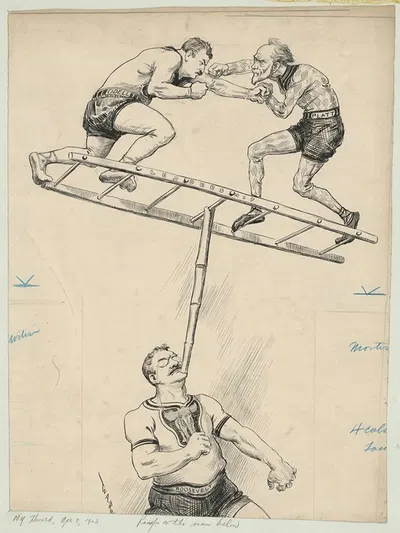 Rough on the man below by William Allen Rogers, 1903 — digital art print download