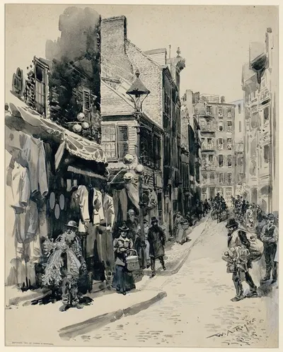 The Jewish Quarter, Boston by William Allen Rogers, 1899 — digital art print download