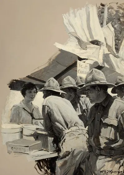 Ice Cream Stand by Уильям Генри Детлеф Кёрнер, 1917 — digital art print download