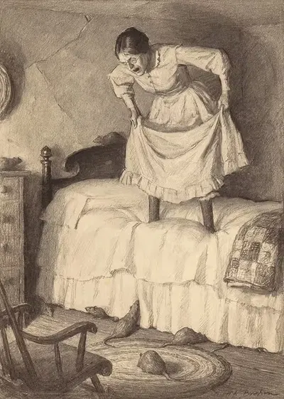 Тётя Салли и крысы by Уорт Брем, 1923 — digital art print download