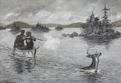 Watering the Deer by Arthur Burdett Frost, 1883 — digital art print download