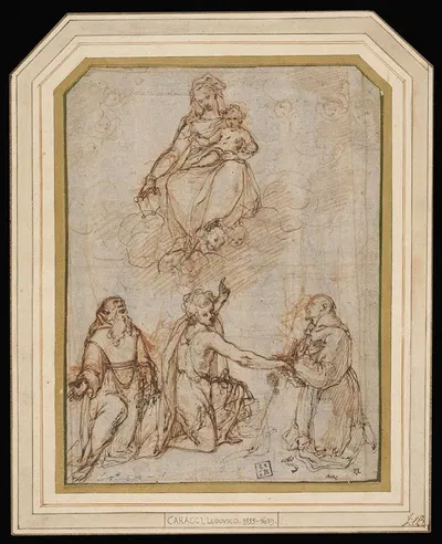 Madonna and Child with SS. Benedict, John the Baptist and Francis by Bartolomeo Cesi — digital art print download