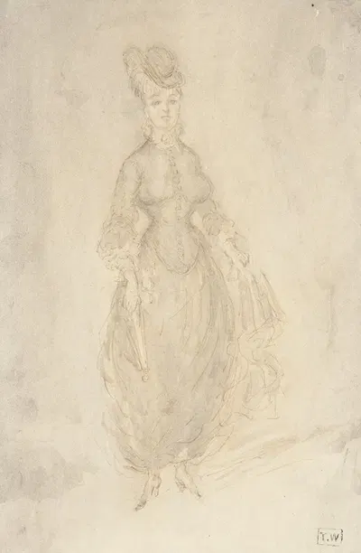 Standing Woman by Constantin Guys, 1805 - 1892 — digital art print download
