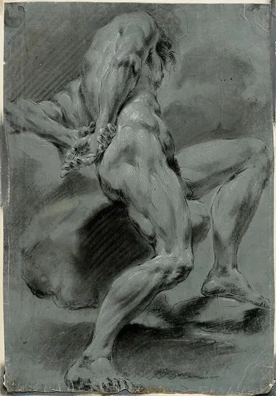 Study of a Male Nude by Доменико Маджиотто — digital art print download
