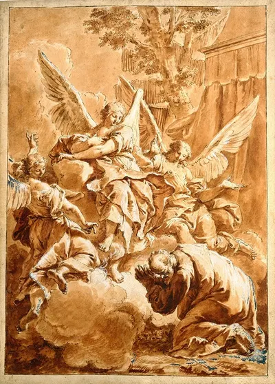 Abraham and the Three Angels by Франческо Фонтебассо — digital art print download