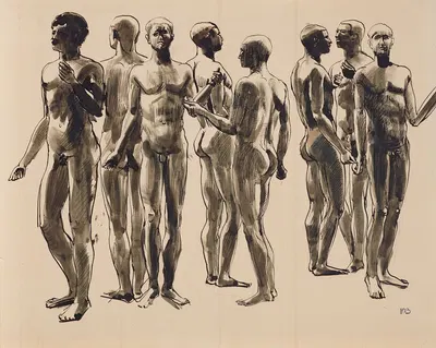 Acht männliche Akte by Франц Барвиг Старший, 1922 — digital art print download