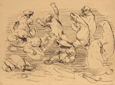 Raufende Bären by Franz Barwig the Elder, 1909 — digital art print download